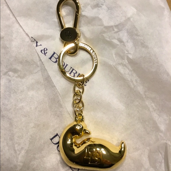 Dooney & Bourke Gold Duck Key Holder/ Bag Accessory